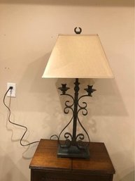 Vintage Metal Lamp With  Shade