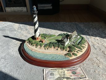 Large DANBURY MINT Sculpture Of CAPE HATTARAS LIGHTHOUSE- 16' By 11'