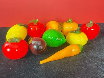 Murano Style Hand Blown Art Glass Fruit And Vegetables