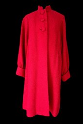 Vintage Kennie Red Wool Swing Coat - Sze 6-10