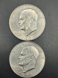 2 Eisenhower Dollars 1978, 1978-D