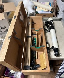 Astronomical Terrestrial 60mm Telescope F.700mm Made In Japan In Original Wooden Box. Kim P/ CV3