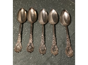 5 RM & S Sterling Silver Monogramed Spoons