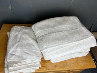 Set Of Four New Martex All Cotton White Towels