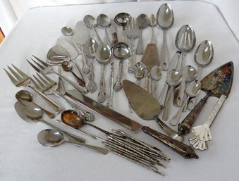 A Mixed Lot Of Serving Utensils From Reed And Barton, Lenox, Rogers And More