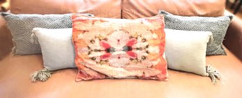 Collection Of Five Pillows- Annie Selke/Laura Park Artwork Linen Sham, Elite Home And Other