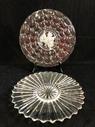 Pair Of Crystal Serving Trays