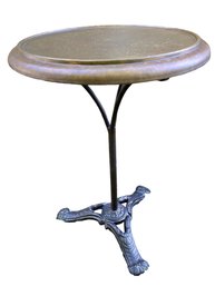 Cast Iron And Brass Over Wood, Round Bistro Side Table From Restoration Hardware.