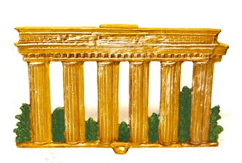 RARE Dime Store Original Paint Lead Columns & Foliage Toy Backdrop Scenery