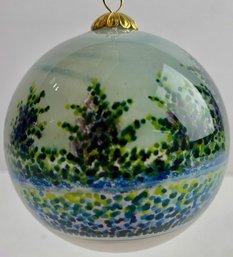 Handpainted And Signed Ornament Of Hydrangea