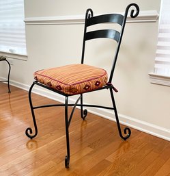 A Wrought Iron Side Chair - Wonderful For Indoor Or Outdoor