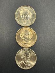 3 Presidential Dollars Rutherford B. Hayes, Franklin Pierce, Martin Van Buren