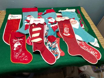 Lot Of 17 Vintage Christmas Stockings. Merry Christmas And Happy Holidays!!