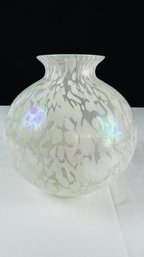 White Opalescent Bud Vase