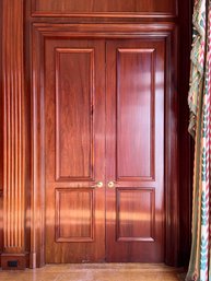 A Pair Of Incredible 8' 8' Mahogany Doors - Includes Trim & Jamb - Doors 45 - 45A