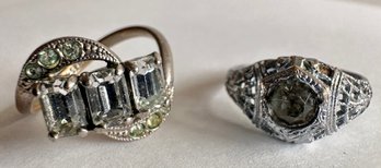 2 Vintage Rings, Unmarked, Size 5.75 & 6