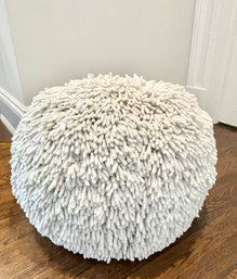 White Shaggy Pouf - Possibly Crate & Barrel Kids