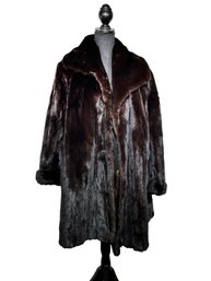 A Custom Mink Coat With Large Collar