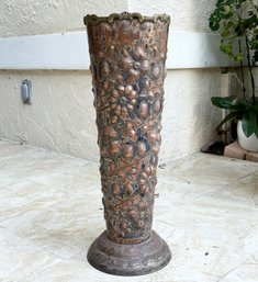 A Vintage Repousse Copper And Brass Umbrella Stand