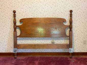 A Vintage Headboard With Nicely-Turned Posts By Conant Ball Furniture Co.