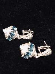 Judith Ripka Sterlings Silver Gem Earrings 448