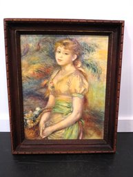 Framed Renoir Portrait Of A Young Lady
