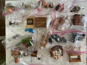 Lot Of Doll House Miniatures, Furniture, Decor And More!