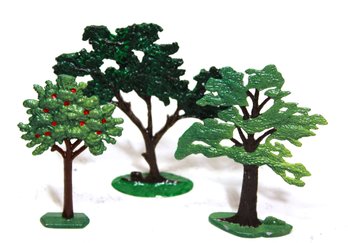 Rare Dime Store Original Paint Lead Scenic Trees Toys For Lead Soldiers