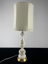 Vintage Porcelain Rose Designed Table Lamp