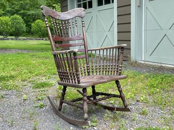 An Antique Oak Rocking Chair