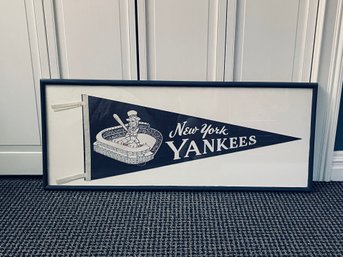 1960's Uncle Sam New York Yankees Logo Original Pennant, Framed