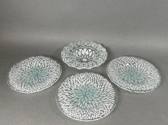 Vintage Sydenstricker Hand Painted Fused Glass Plates