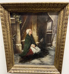 19th Century Framed Oil On Canvas