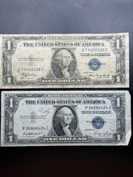 2 $1 Silver Certificates 1935-A, 1935-E