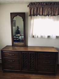 Drexel Long Dresser With 2 Mirrors