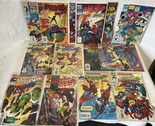 Large Lot Of AMAZING SPIDERMAN Comic Books- Carnage, Hulk, 1st Issue, Punisher Cross-over