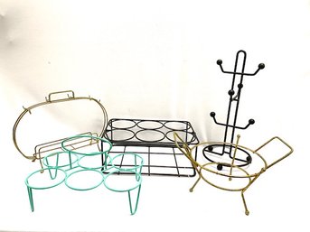 Assortment Of Vintage Caddies Carriers And Racks
