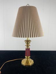 Vintage Electrical Gold Colored Red Accent Table Lamp