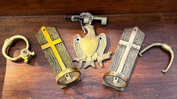 Vintage Mid Century Brass Religious Candle Sconce Wall Mounts (Will Hold Votive Glass) And More Brass Salvage