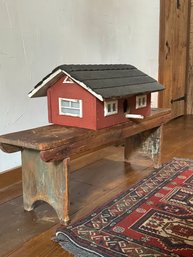 Charming & Adorable Vintage Red Barn Birdhouse