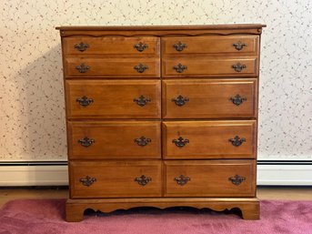 A Tall Vintage Seven Drawer Chest In A Traditional Style