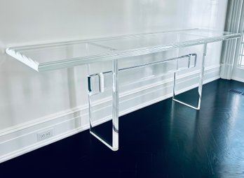 Custom Mark Finlay Interiors Heavy Acrylic Long Console Table