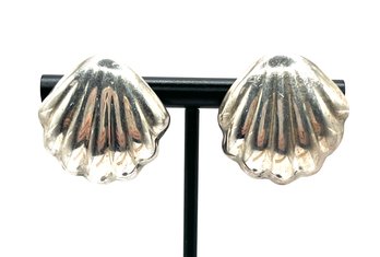 Vintage Mexican Sterling Silver Bubble Shell Earrings