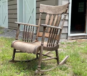 A Vintage Oak Rocking Chair