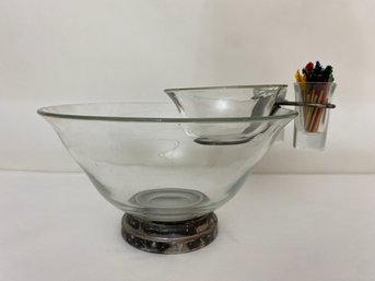 Vintage Chip And Dip Glass Bowl