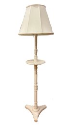 LOC2 - A Painted White Wood Standing Lamp - 2 Bulbs - Pull Switches