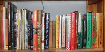 Shelf Full Of Cookbooks With Mostly Italian Cooking And More - Lot One