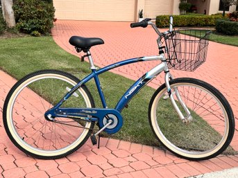 An Aluminum Monterey Bay Bicycle With Basket