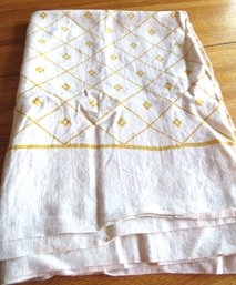 Vintage Yellow Diamond Pattern Tablecloth