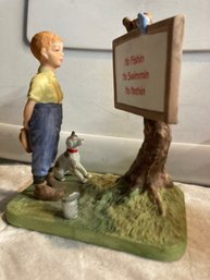 Norman Rockwell Porcelain Figurine - No Fishin, No Nothin